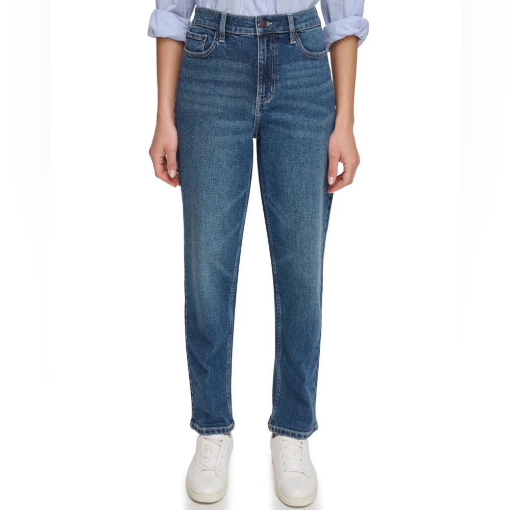 Calvin Klein Women's Denim Straight Leg Jeans - Picture 2 of 5